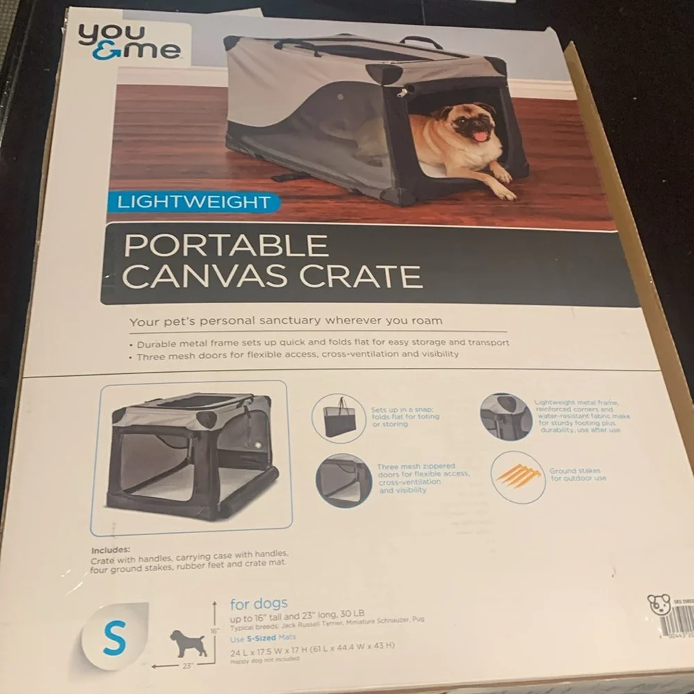 Lightweight canvas portable pet crate size small